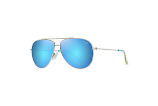 Maui Jim Hauoli B665-17B Blue HawaiiShiny Silver w/Blue & Green